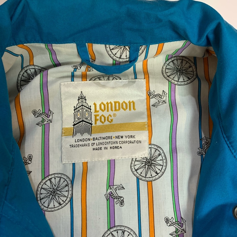 Vintage 90’s Color Block Teal Ski Coat London Fog - Picture 6 of 8